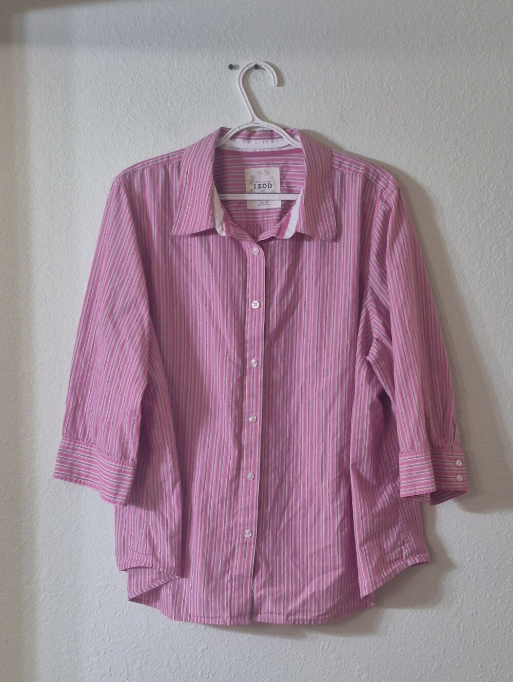 Izod Pink Striped Button-Down Women's Shirt